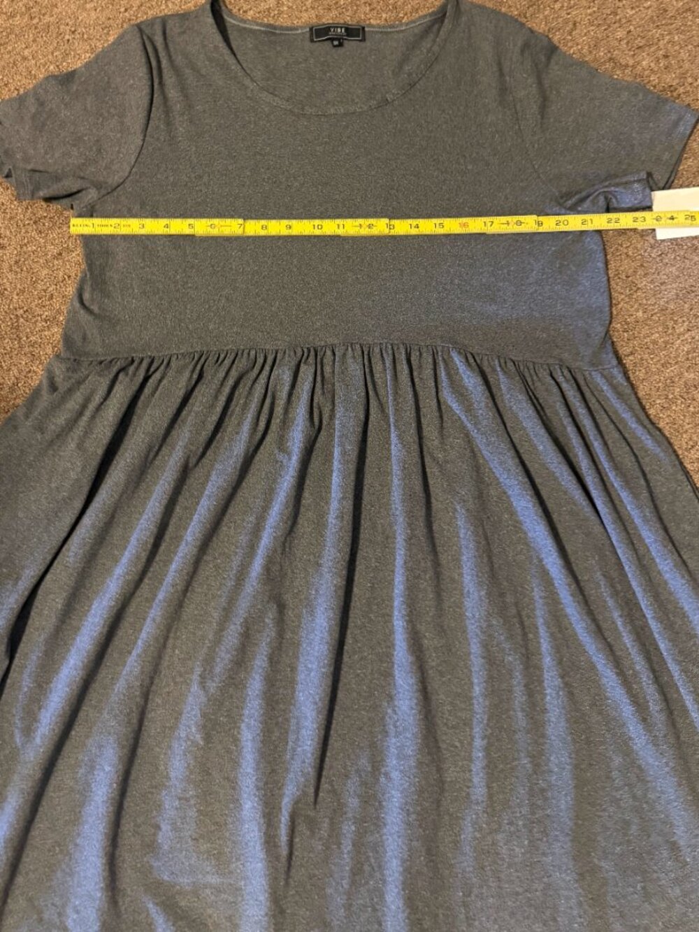 Vibe Sportswear Women's 3X Gray Midi T-Shirt Dress w/Pockets New With Tags - Picture 5 of 10